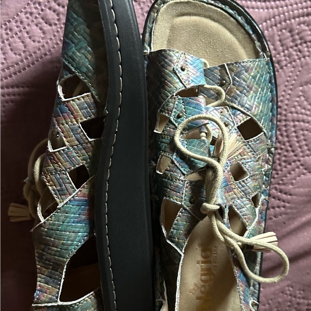 Alegria Women's Multicolor Woven Sandals - Picture 2 of 3
